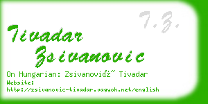 tivadar zsivanovic business card